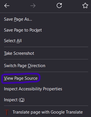 HTML view page